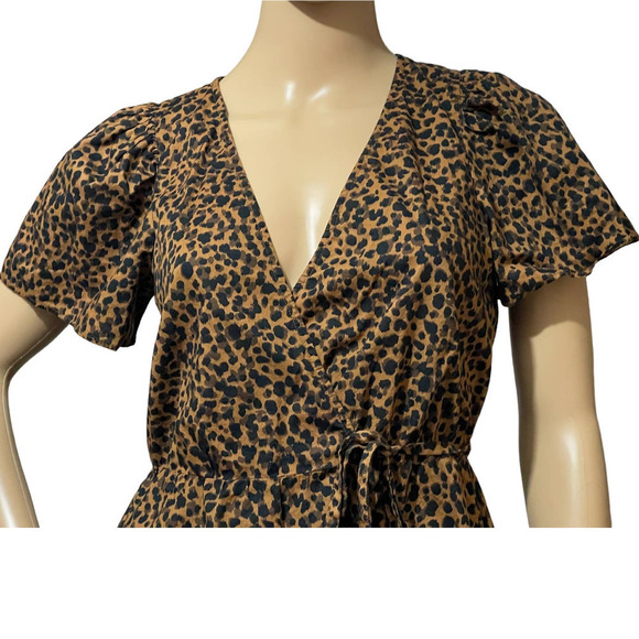 Madewell‎ Women's Leopard Cheetah Wrap Style Dress XS - Picture 2 of 8